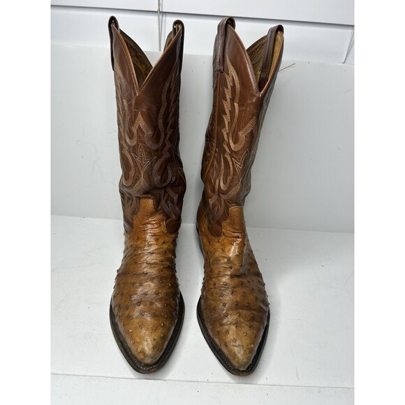 Tony Lama 8867 Men\'s Exotic Collection Ostrich Western Cowboy Boots Size 10 main image 10